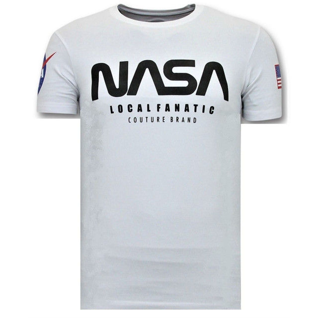 Local Fanatic T-shirt met opdruk nasa american flag shirt 11-6395W large