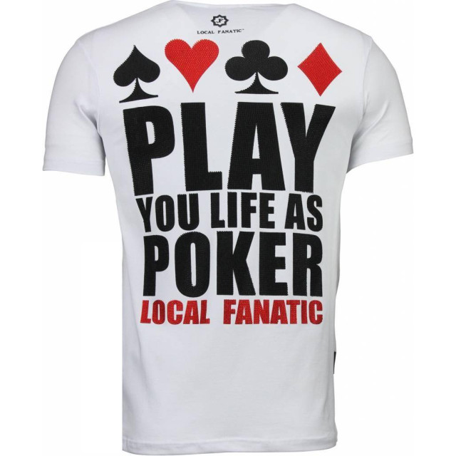 Local Fanatic Hot & famous poker bar refaeli rhinestone t-shirt 4782NB large