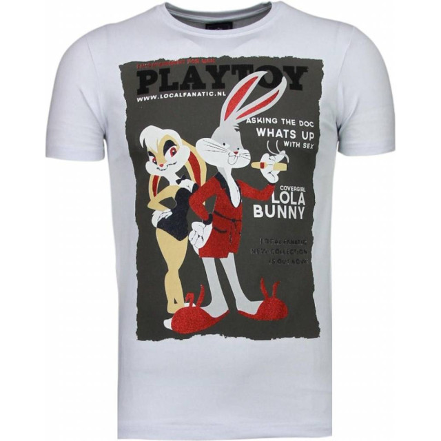 Local Fanatic Playtoy bunny rhinestone t-shirt 5086W large