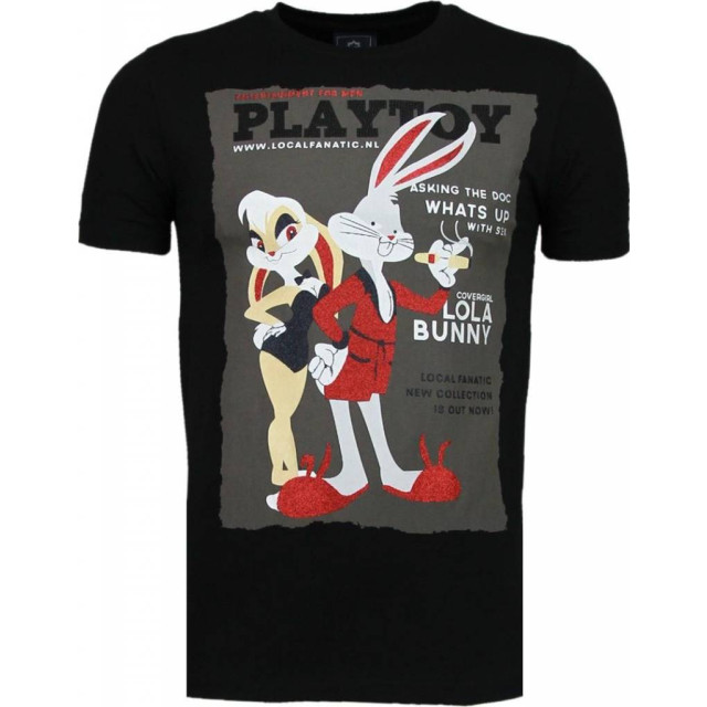 Local Fanatic Playtoy bunny rhinestone t-shirt 5086Z large