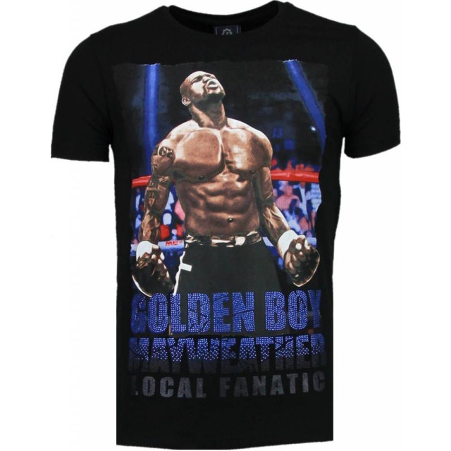 Local Fanatic Golden boy mayweather rhinestone t-shirt 5092Z large