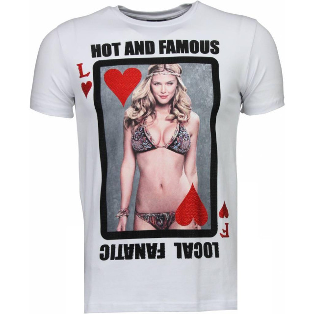 Local Fanatic Hot & famous poker bar refaeli rhinestone t-shirt 4782NB large