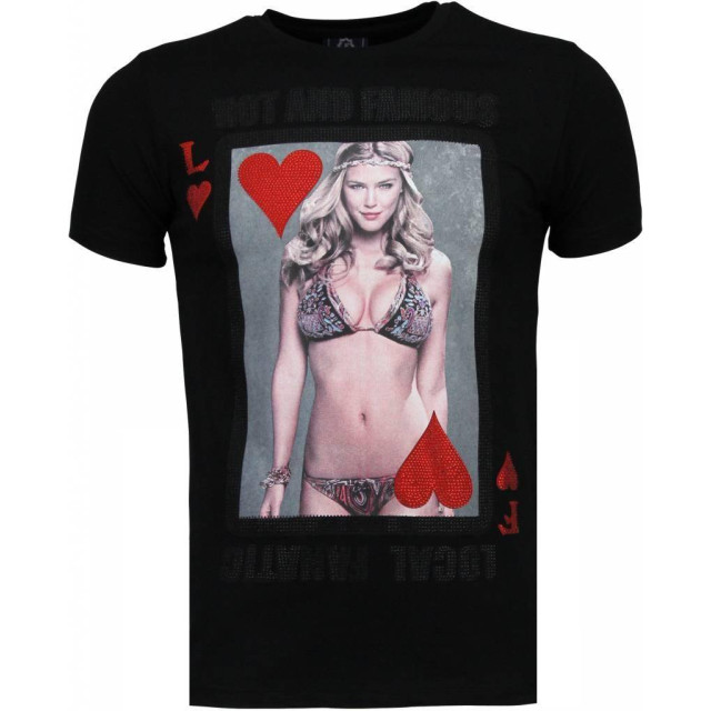 Local Fanatic Hot & famous poker bar refaeli rhinestone t-shirt 4782Z large