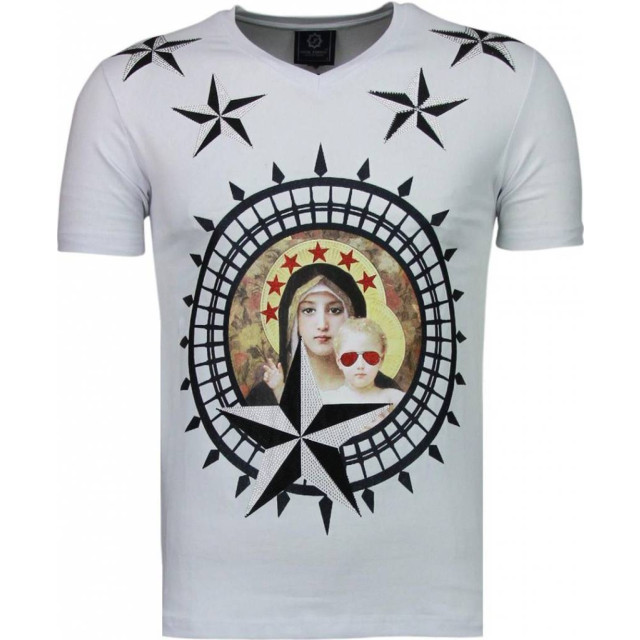 Local Fanatic Holy mary rhinestone t-shirt 5097W large