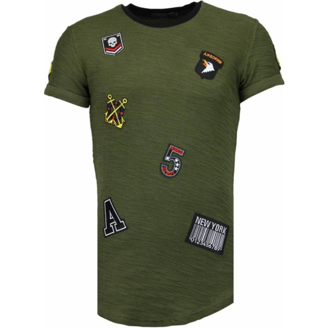 Justing Military patches t-shirt T09150G large