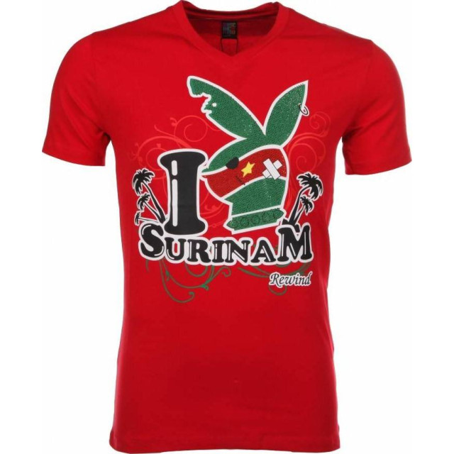 Local Fanatic T-shirt i love suriname 2309R large