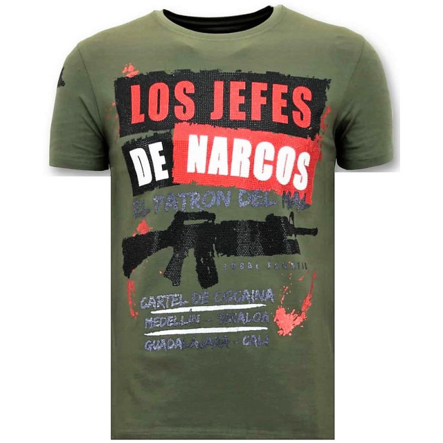 Local Fanatic T-shirt rhinestone los jefes de narcos 11-6372G large