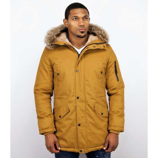Enos Lange winterjas met faux bontkraag CA-7023GL | CA-7105GL large