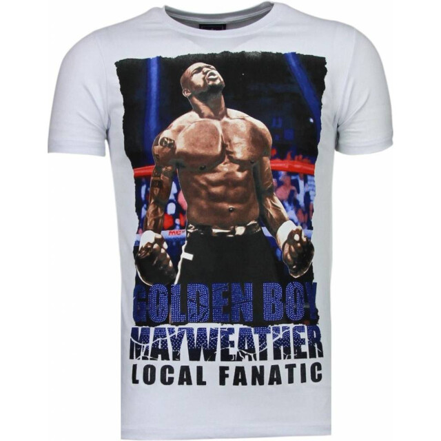 Local Fanatic Golden boy mayweather rhinestone t-shirt 5092W large