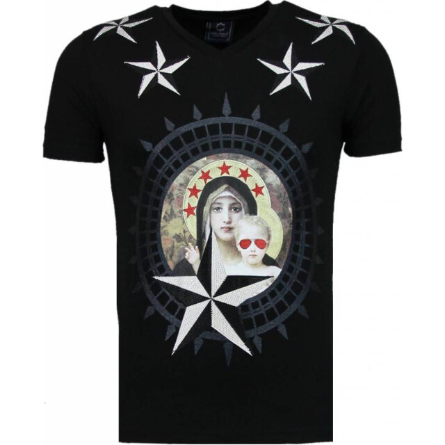 Local Fanatic Holy mary rhinestone t-shirt 5097Z large