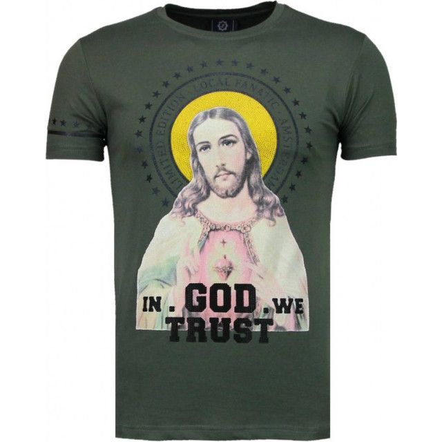 Local Fanatic Jesus rhinestone t-shirt 5094G large