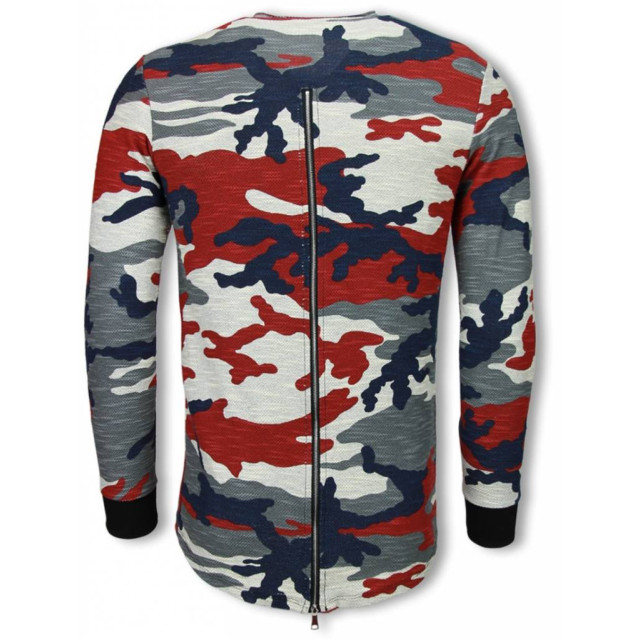 Tony Backer Army shirt zipped back long fit sweater L-7112B large