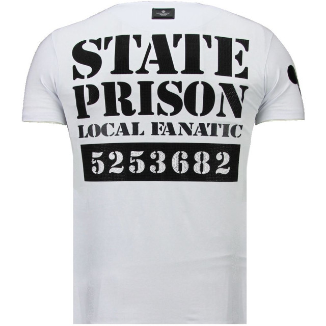 Local Fanatic State prison rhinestone t-shirt 5764W large