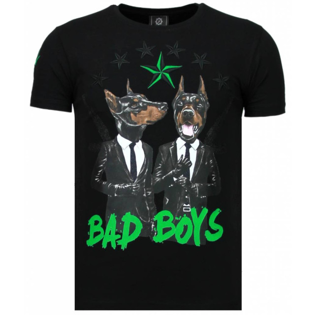 Local Fanatic Bad boys pinscher rhinestone t-shirt 5774Z large