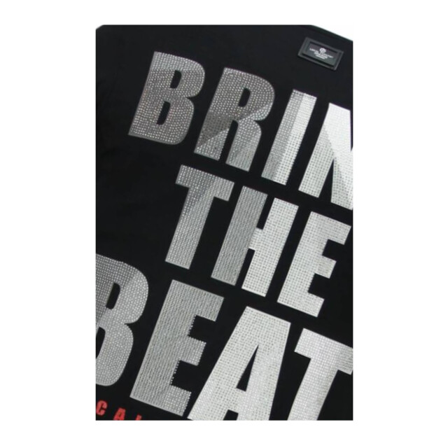 Local Fanatic Skull bring the beat rhinestone t-shirt 5779Z large