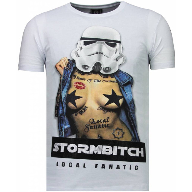 Local Fanatic Stormbitch rhinestone t-shirt 5770W large