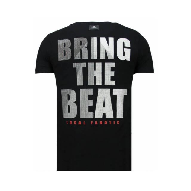 Local Fanatic Skull bring the beat rhinestone t-shirt 5779Z large