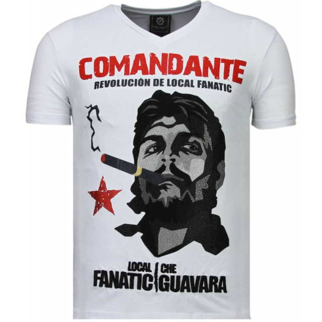 Local Fanatic Che guevara comandante rhinestone t-shirt 5781W large