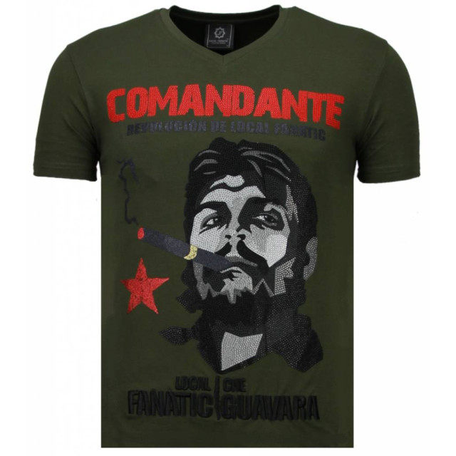 Local Fanatic Che guevara comandante rhinestone t-shirt 5781G large