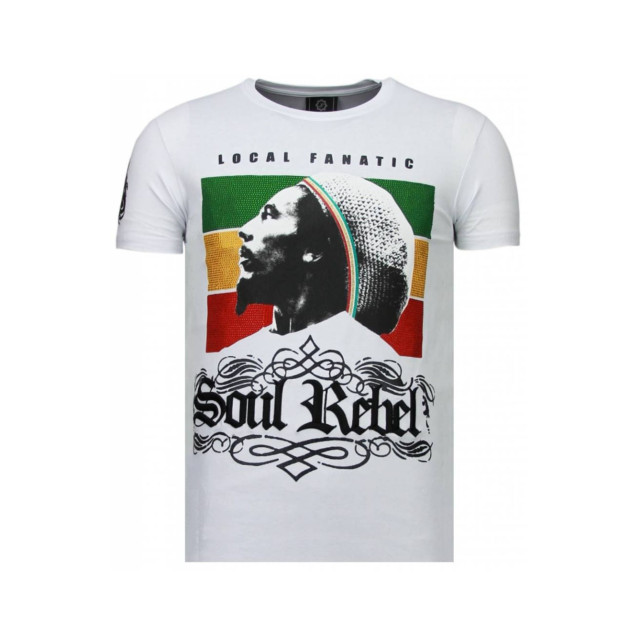 Local Fanatic Soul rebel bob marley rhinestone t-shirt 5778W large