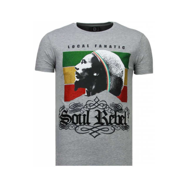 Local Fanatic Soul rebel bob marley rhinestone t-shirt 5778G large