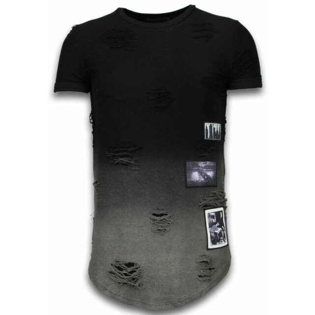 Justing Pictured flare effect t-shirt long fit T09182Z large
