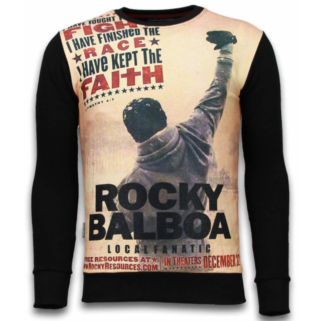 Local Fanatic Rocky balboa faith digital rhinestone sweater 6038Z large