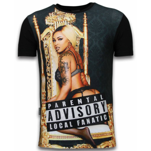 Local Fanatic Parental advisory lf digital rhinestone t-shirt 5985 large