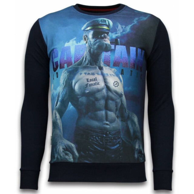 Local Fanatic The sailor man digital rhinestone sweater 6037B large