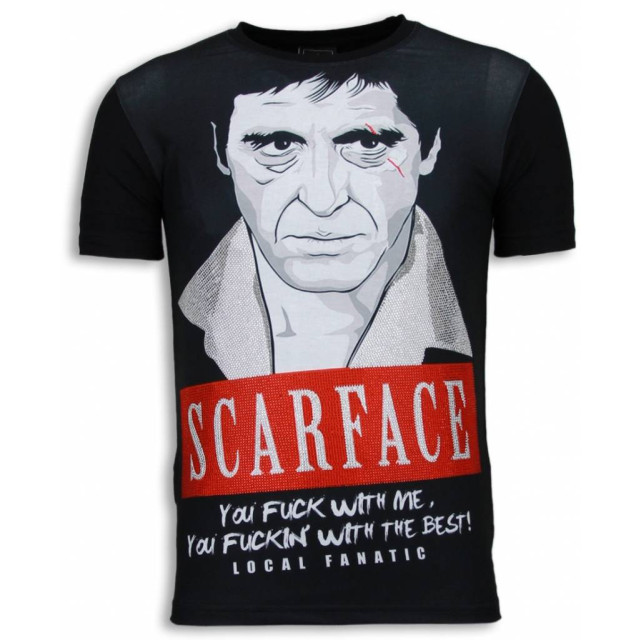 Local Fanatic Scarface red scar digital rhinestone t-shirt 6169 large