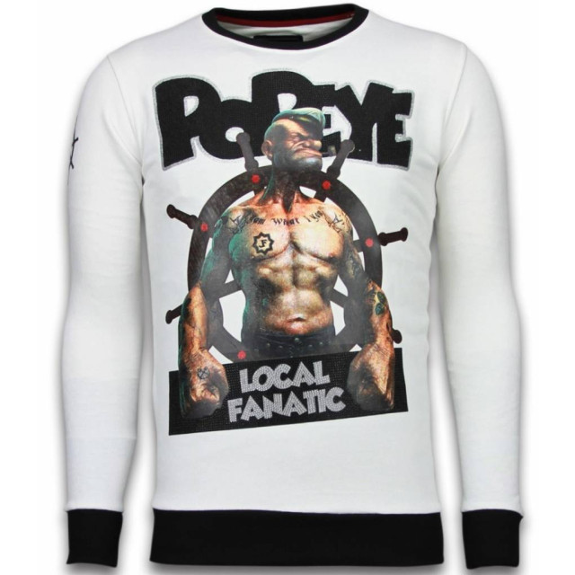 Local Fanatic Popeye rhinestone sweater 6081W large