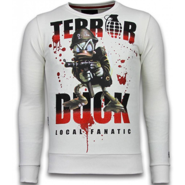 Local Fanatic Terror duck rhinestone sweater 6173W large