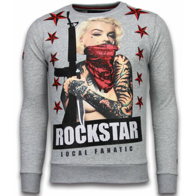 Local Fanatic Marilyn rockstar rhinestone sweater 6006G large