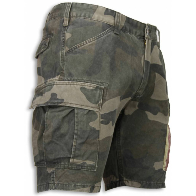 Bread & Buttons Korte broeken slim fit camouflage shorts 3717#GR large