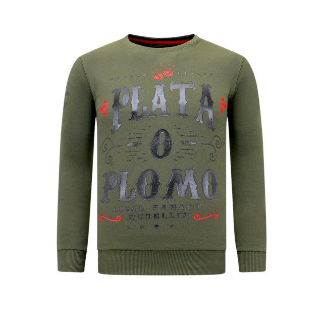 Local Fanatic Trui met print plata o plomo 11-6462 large