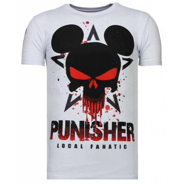 Local Fanatic Punisher mickey rhinestone t-shirt 13-6208W large