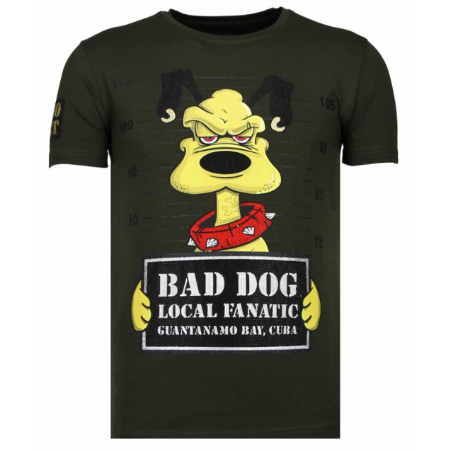 Local Fanatic Bad dog rhinestone t-shirt 13-6207K large