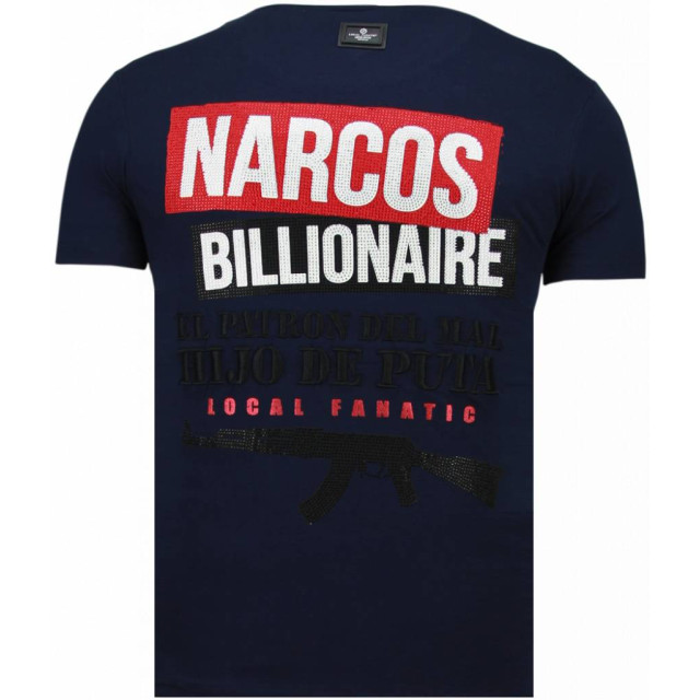 Local Fanatic El patron narcos billionaire rhinestone t-shirt 5783B large