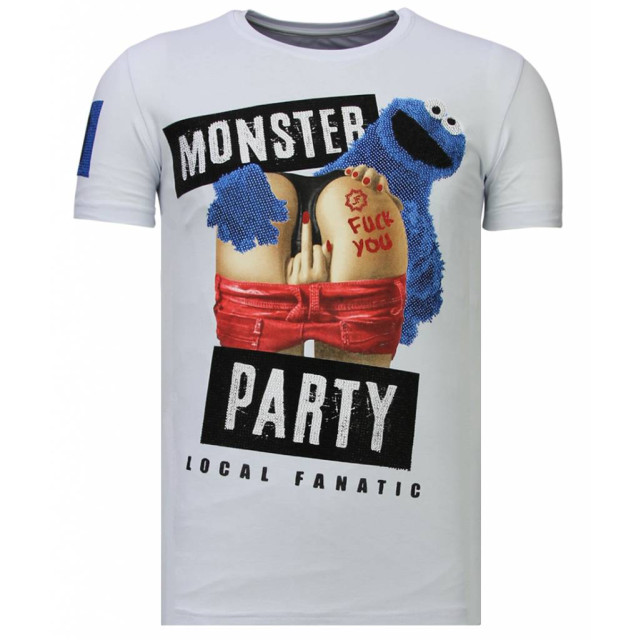 Local Fanatic Monster party rhinestone t-shirt 13-6206W large