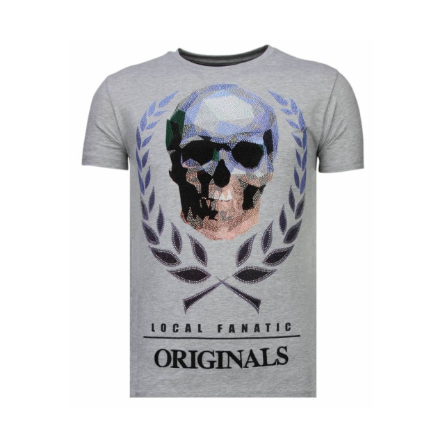 Local Fanatic Skull originals rhinestone t-shirt 13-6224G large