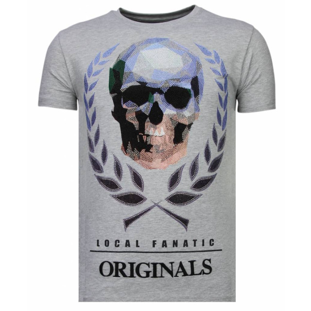 Local Fanatic Skull originals rhinestone t-shirt 13-6224G large