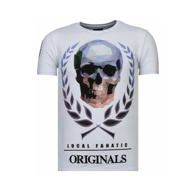 Local Fanatic Skull originals rhinestone t-shirt 13-6224W large