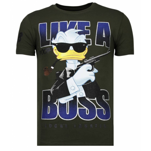 Local Fanatic Like a boss rhinestone t-shirt 13-6220K large