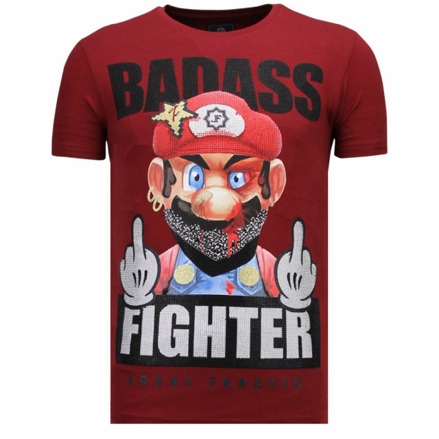 Local Fanatic Fight club mario rhinestone t-shirt 13-6219B large