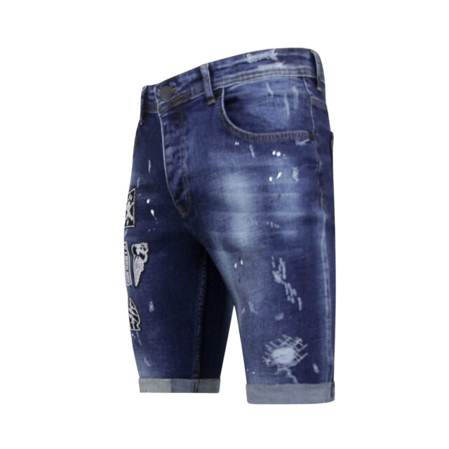 Local Fanatic Korte broek slim fit met patches 1018 LF-DNM-1018 large