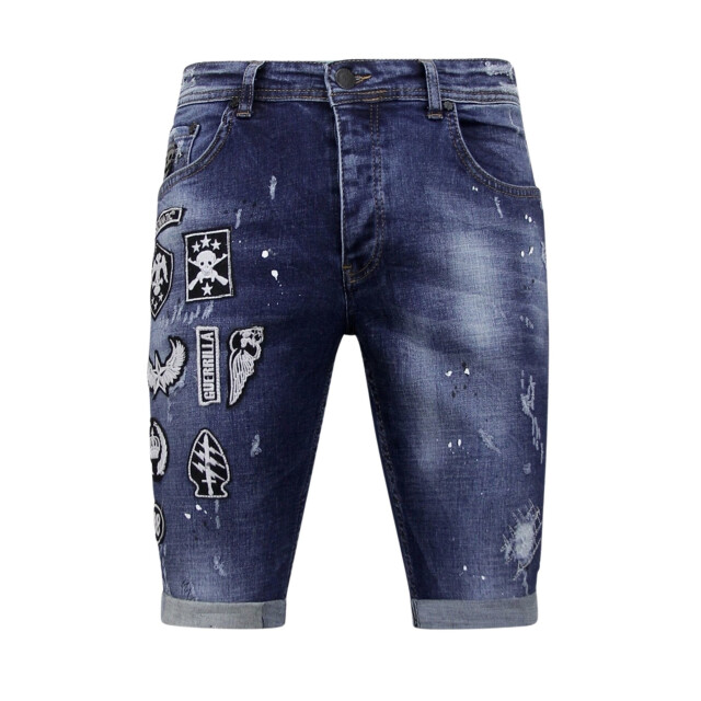 Local Fanatic Korte broek slim fit met patches 1018 LF-DNM-1018 large
