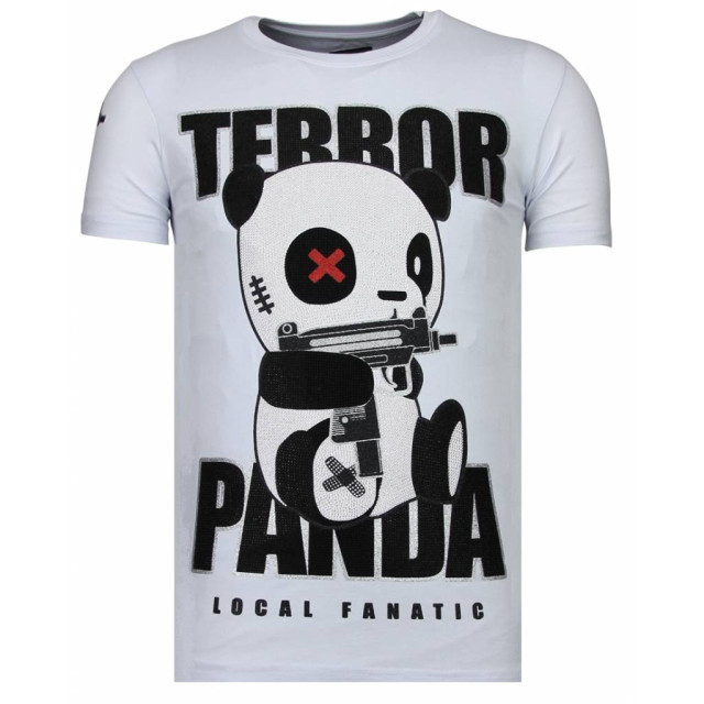 Local Fanatic Terror panda rhinestone t-shirt 13-6227W large