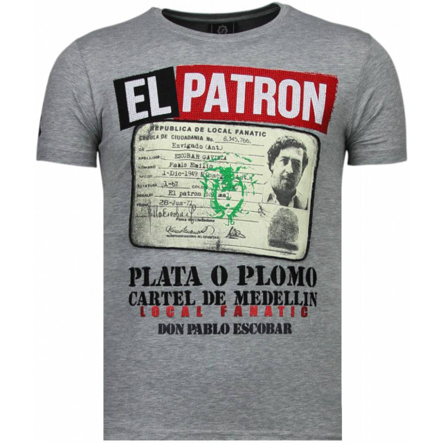 Local Fanatic El patron narcos billionaire rhinestone t-shirt 5783G large