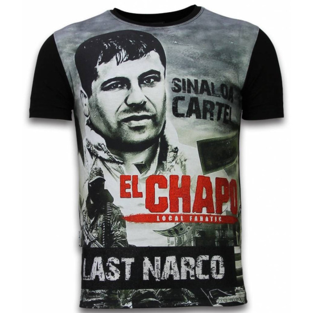 Local Fanatic El chapo last narco digital rhinestone t-shirt 11-6260Z large