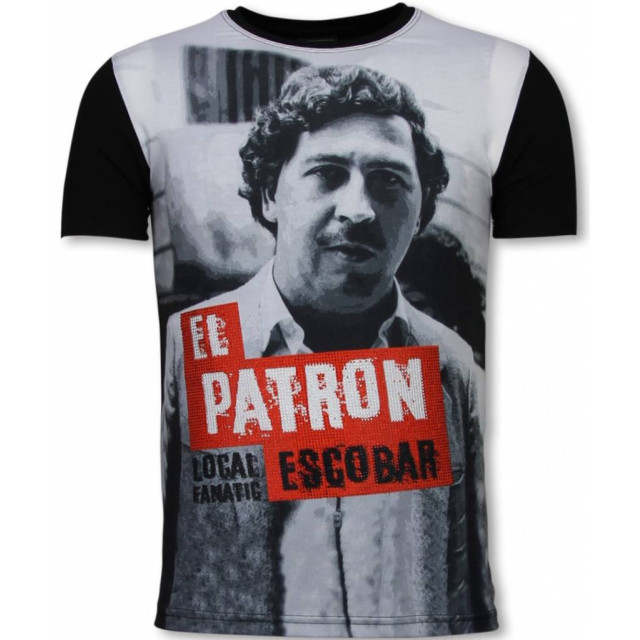 Local Fanatic El patron escobar digital rhinestone t-shirt 11-6255Z large